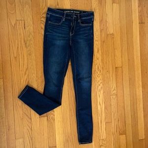 Dark Wash American Eagle Skinny jeans (extra long)